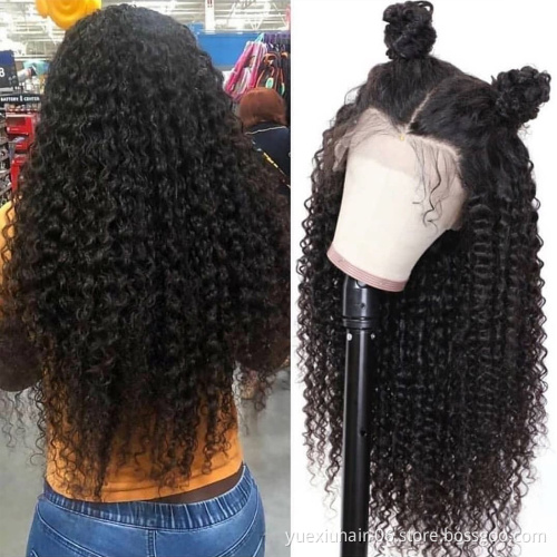 5x5 lace Closure curly Wig Factory Price Swiss  Wigs virgin hair Natural Color Wholesale Human wigs150%density